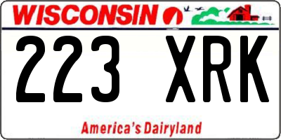 WI license plate 223XRK