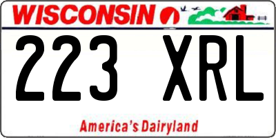 WI license plate 223XRL