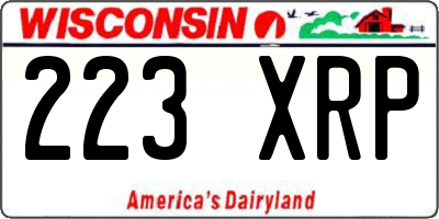 WI license plate 223XRP