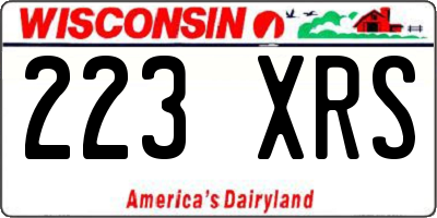 WI license plate 223XRS