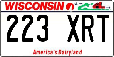 WI license plate 223XRT