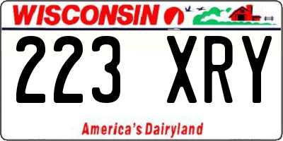 WI license plate 223XRY