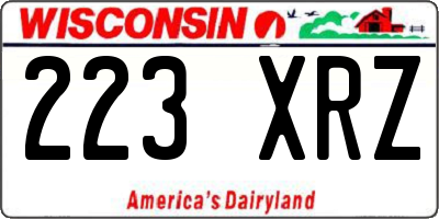 WI license plate 223XRZ