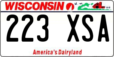 WI license plate 223XSA