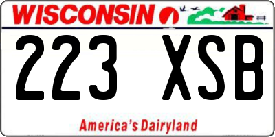 WI license plate 223XSB