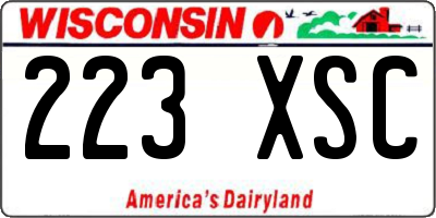 WI license plate 223XSC