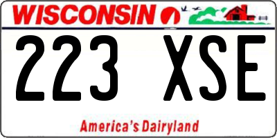 WI license plate 223XSE