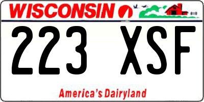 WI license plate 223XSF