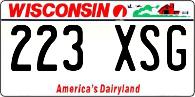 WI license plate 223XSG
