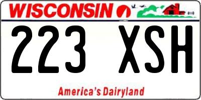 WI license plate 223XSH
