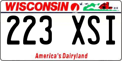 WI license plate 223XSI