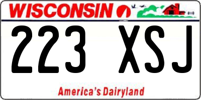 WI license plate 223XSJ