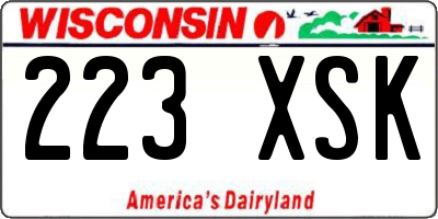 WI license plate 223XSK