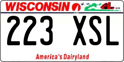 WI license plate 223XSL