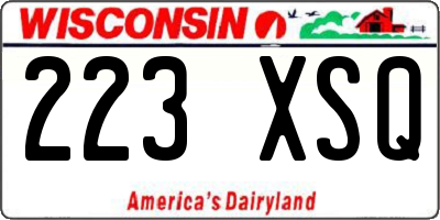 WI license plate 223XSQ