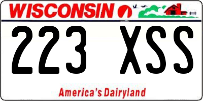 WI license plate 223XSS