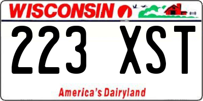 WI license plate 223XST