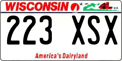 WI license plate 223XSX