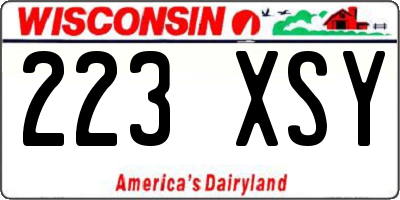 WI license plate 223XSY