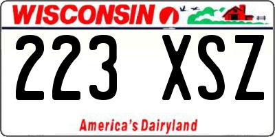 WI license plate 223XSZ
