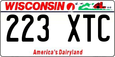 WI license plate 223XTC
