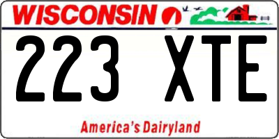 WI license plate 223XTE