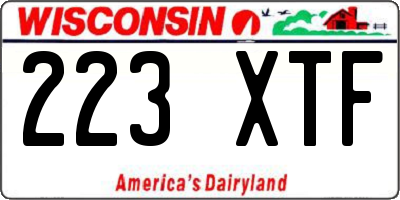 WI license plate 223XTF