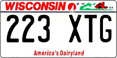 WI license plate 223XTG