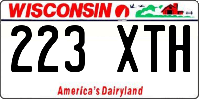 WI license plate 223XTH