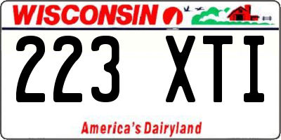 WI license plate 223XTI