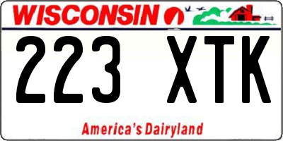 WI license plate 223XTK