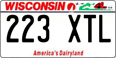 WI license plate 223XTL