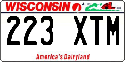 WI license plate 223XTM