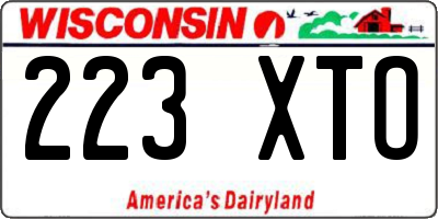 WI license plate 223XTO