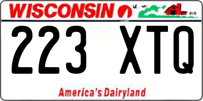 WI license plate 223XTQ