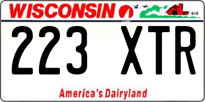 WI license plate 223XTR