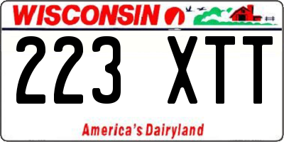 WI license plate 223XTT