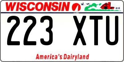 WI license plate 223XTU