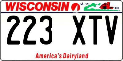 WI license plate 223XTV