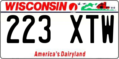 WI license plate 223XTW