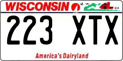 WI license plate 223XTX
