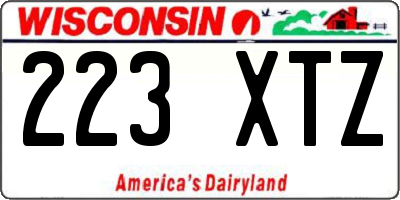 WI license plate 223XTZ