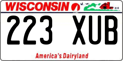 WI license plate 223XUB