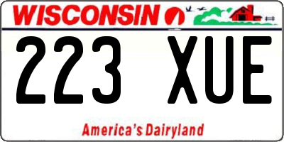 WI license plate 223XUE