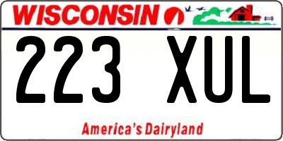 WI license plate 223XUL