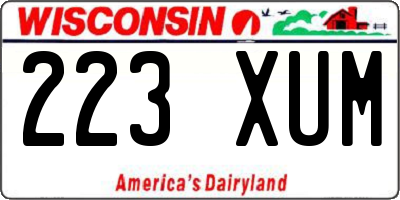 WI license plate 223XUM