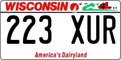 WI license plate 223XUR