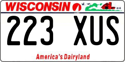 WI license plate 223XUS