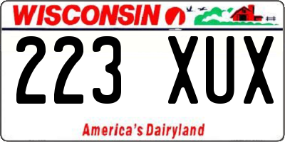 WI license plate 223XUX