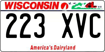 WI license plate 223XVC